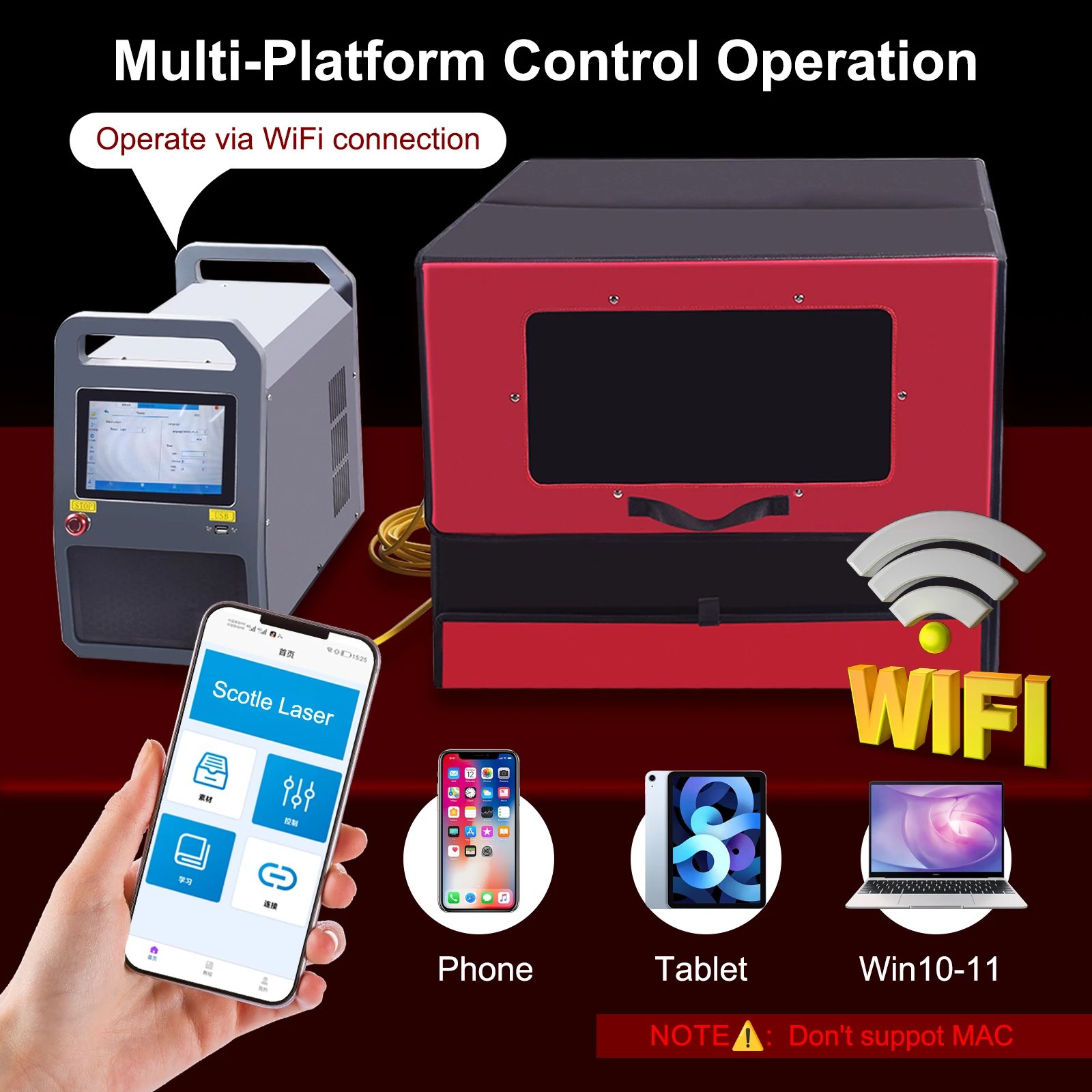 700W Compact Desktop Air-Cooled 3-Axis Industrial Laser Metal Cutting Machine for All Metal DIY Cutting Marking WIFI Connection