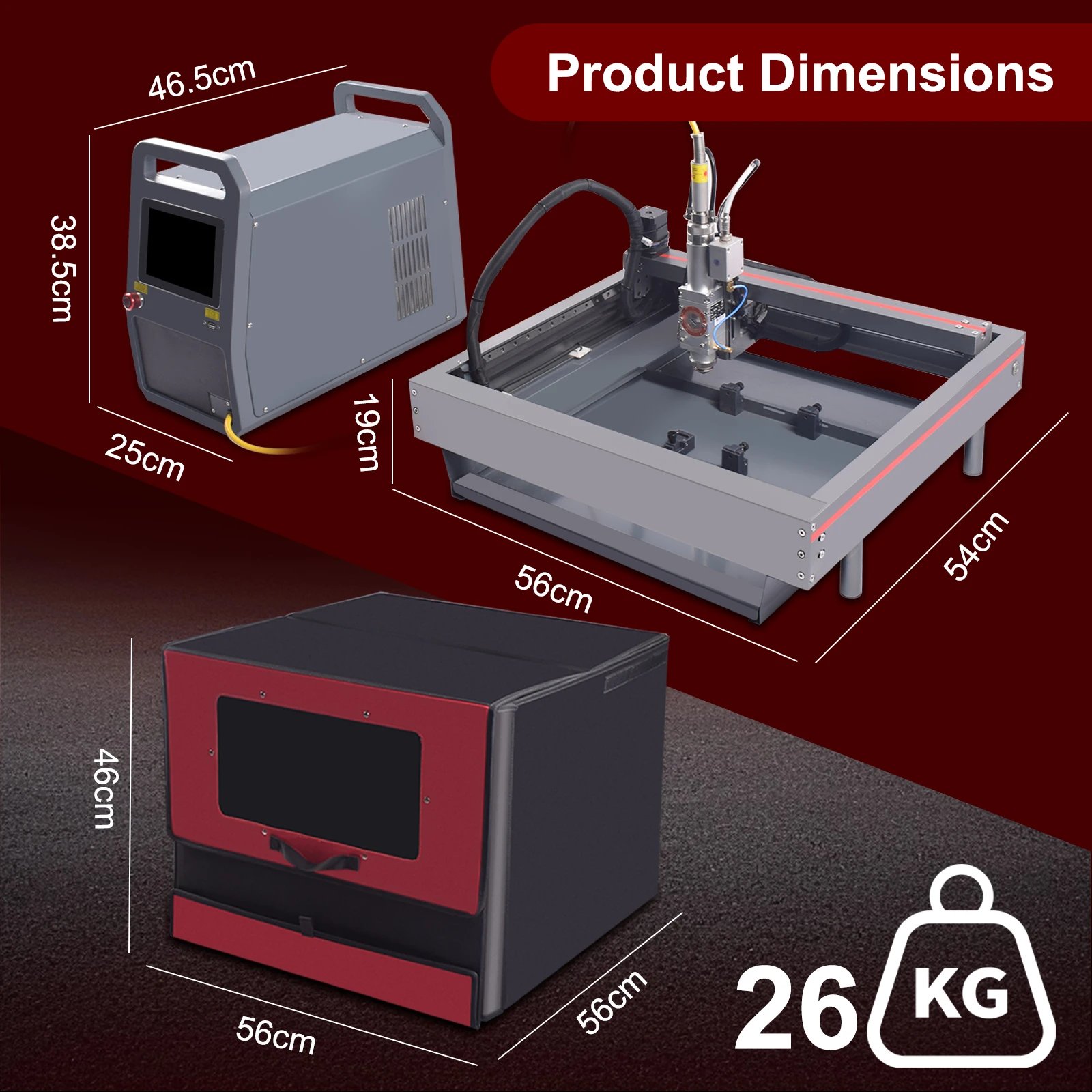 700W Compact Desktop Air-Cooled 3-Axis Industrial Laser Metal Cutting Machine for All Metal DIY Cutting Marking WIFI Connection