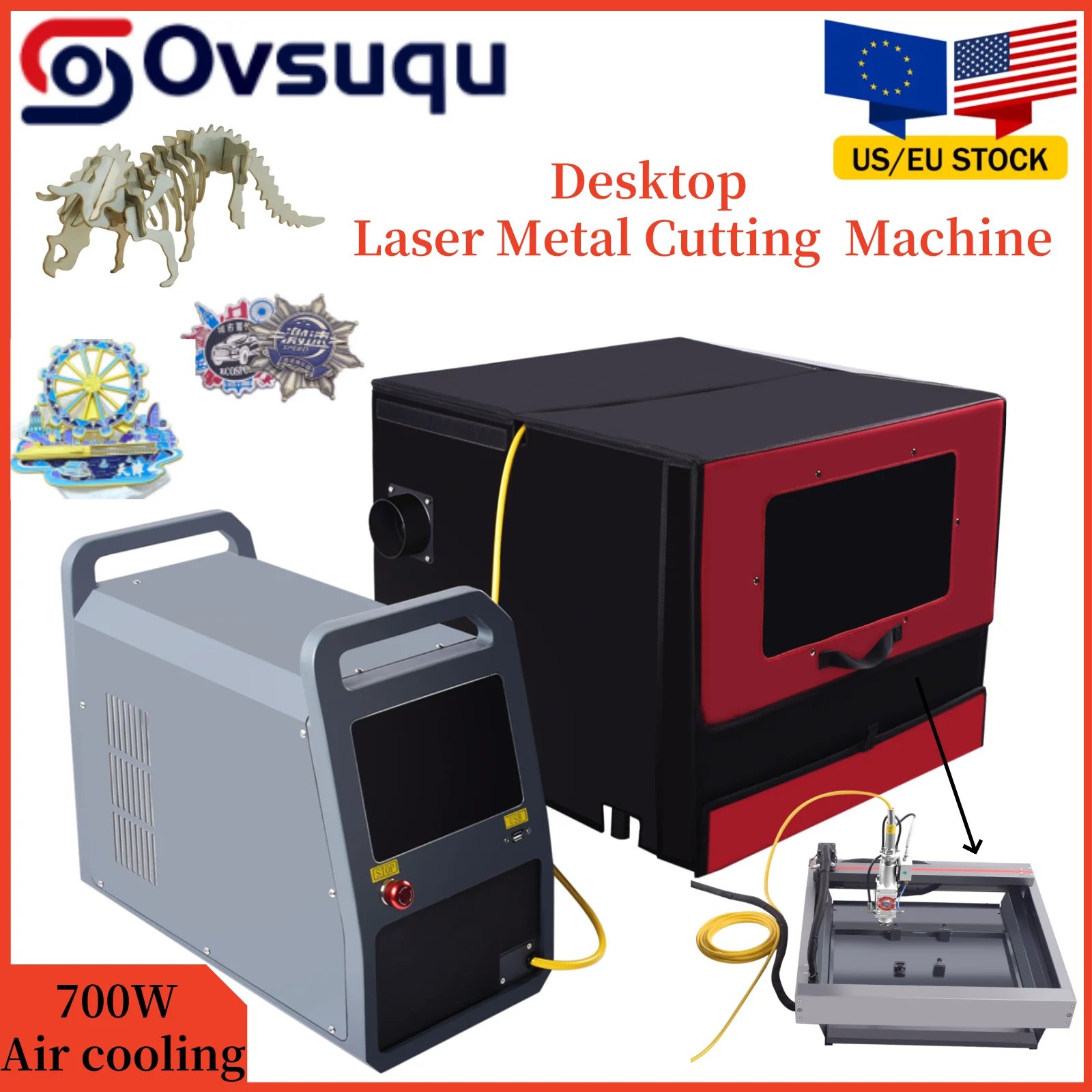 700W Compact Desktop Air-Cooled 3-Axis Industrial Laser Metal Cutting Machine for All Metal DIY Cutting Marking WIFI Connection