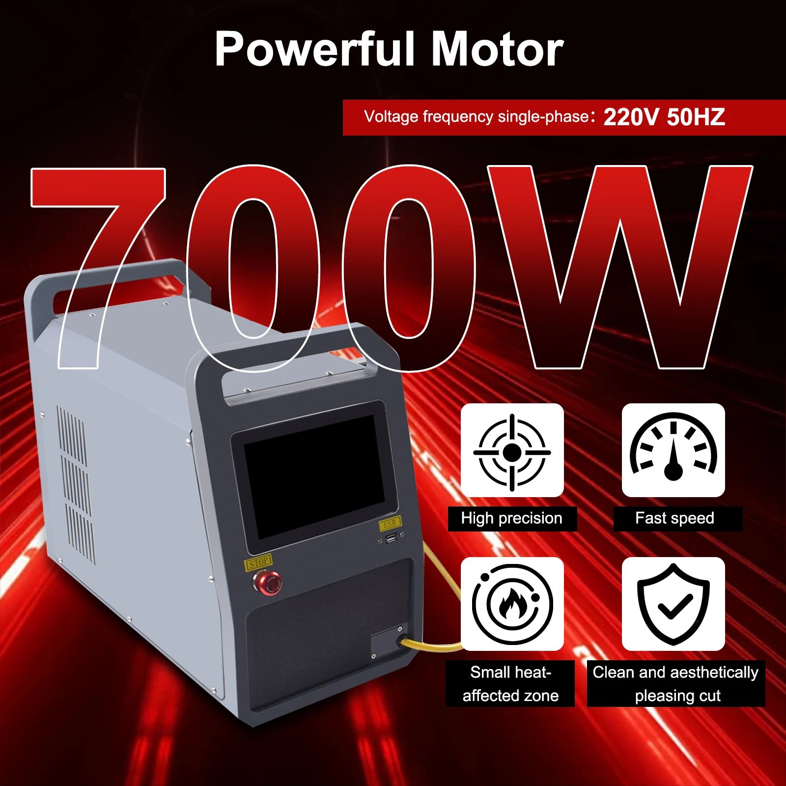 700W Compact Desktop Air-Cooled 3-Axis Industrial Laser Metal Cutting Machine for All Metal DIY Cutting Marking WIFI Connection