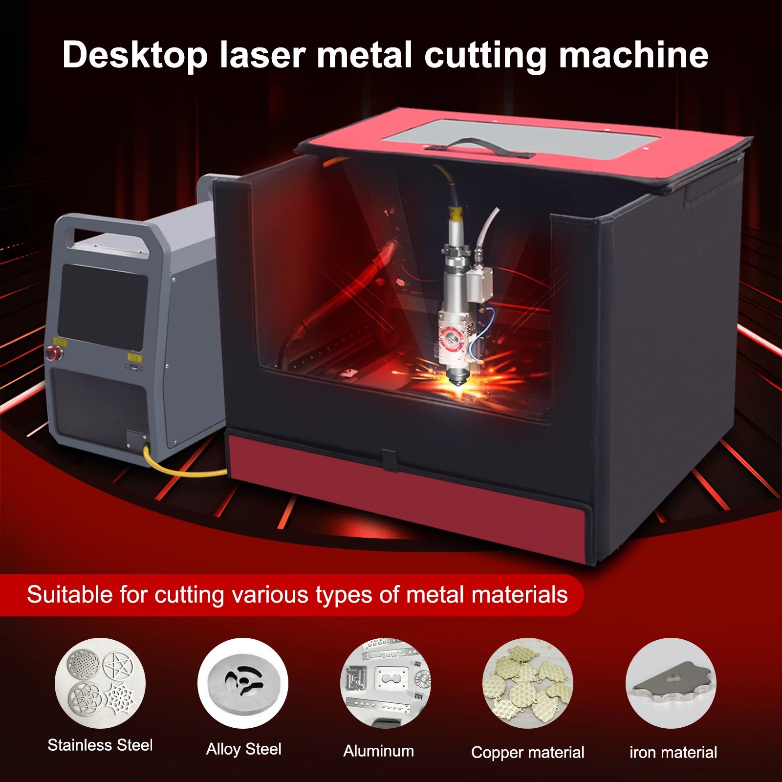 700W Compact Desktop Air-Cooled 3-Axis Industrial Laser Metal Cutting Machine for All Metal DIY Cutting Marking WIFI Connection