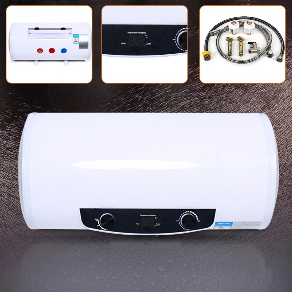 Digital Display Electric Water Heater 110V Horizontal Wall Mounted Instant Hot Water Heater for Kitchen Bathroom Sink