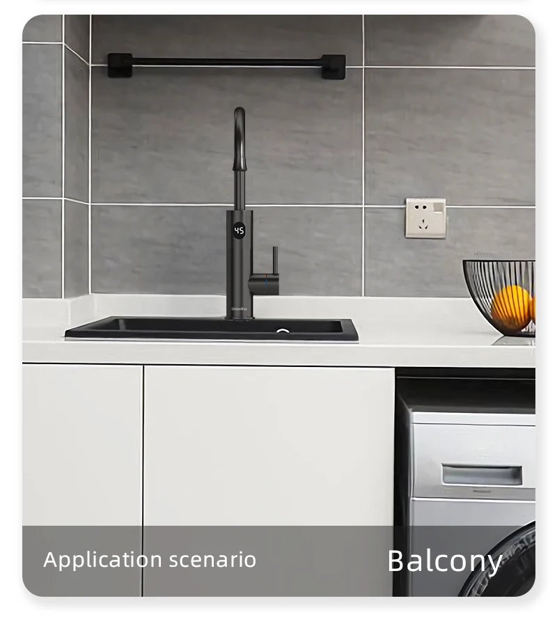 Briwellna 220V Electric Instant Water Heater 2 in 1 Kitchen Faucet Tankless Stainless Steel Water Heater TapInstant Geyser KM12