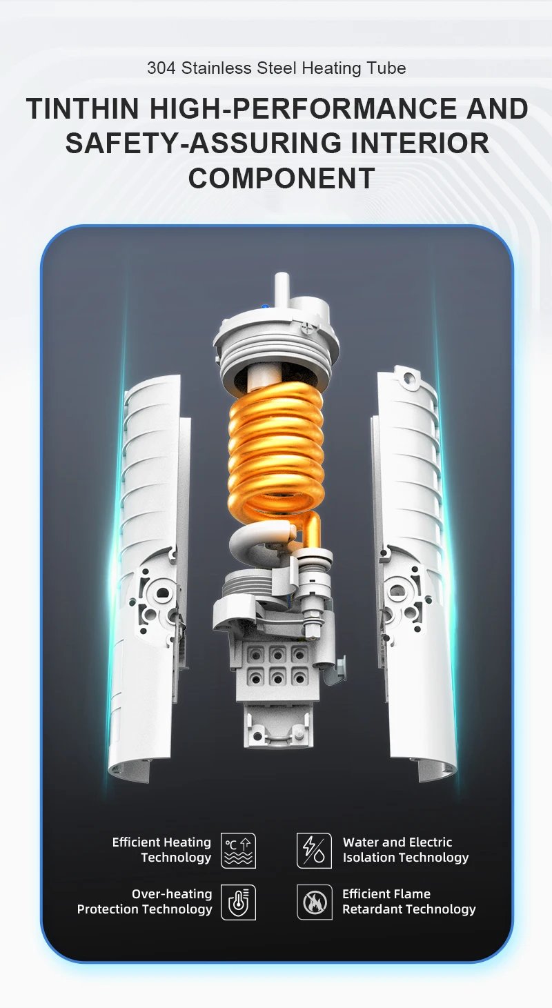 Briwellna 220V Electric Instant Water Heater 2 in 1 Kitchen Faucet Tankless Stainless Steel Water Heater TapInstant Geyser KM12