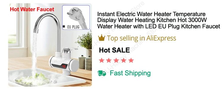 220V 6000W Instant Tankless Electric Hot Water Heater Bathroom Kitchen Instant Heating Tap Demand Water Heater with LCD Display