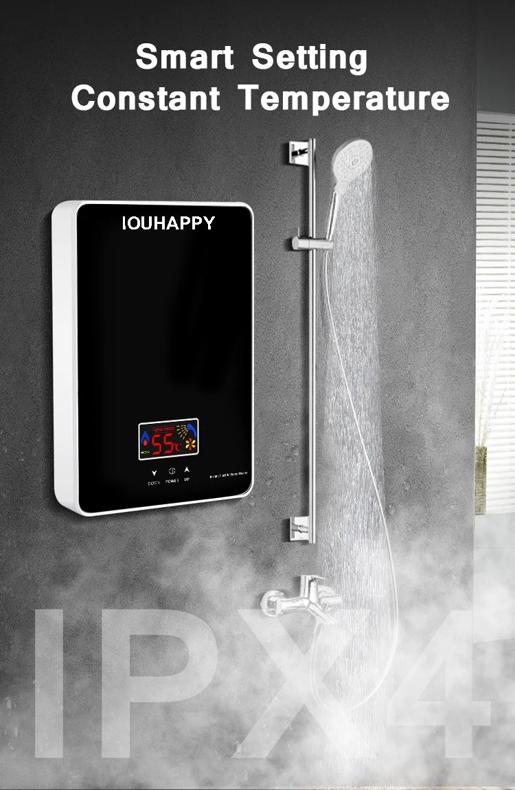220V 6000W Instant Tankless Electric Hot Water Heater Bathroom Kitchen Instant Heating Tap Demand Water Heater with LCD Display