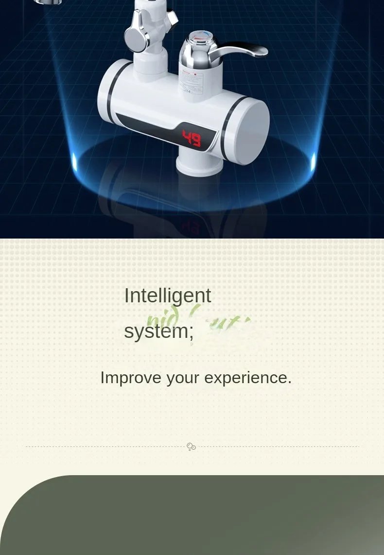 Instant Tankless Electric Hot Water Heater Faucet Kitchen Instant Heating Tap Water Heater with LED