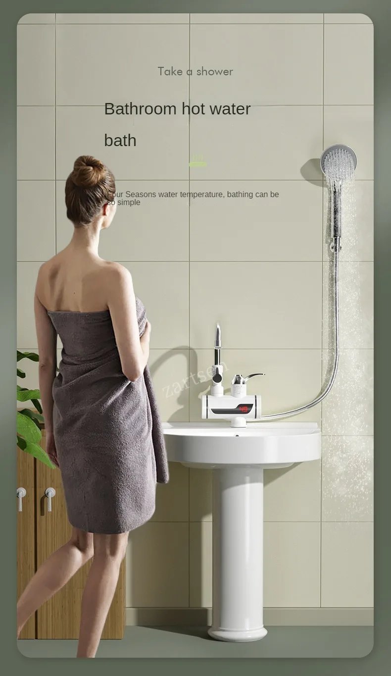 Instant Tankless Electric Hot Water Heater Faucet Kitchen Instant Heating Tap Water Heater with LED