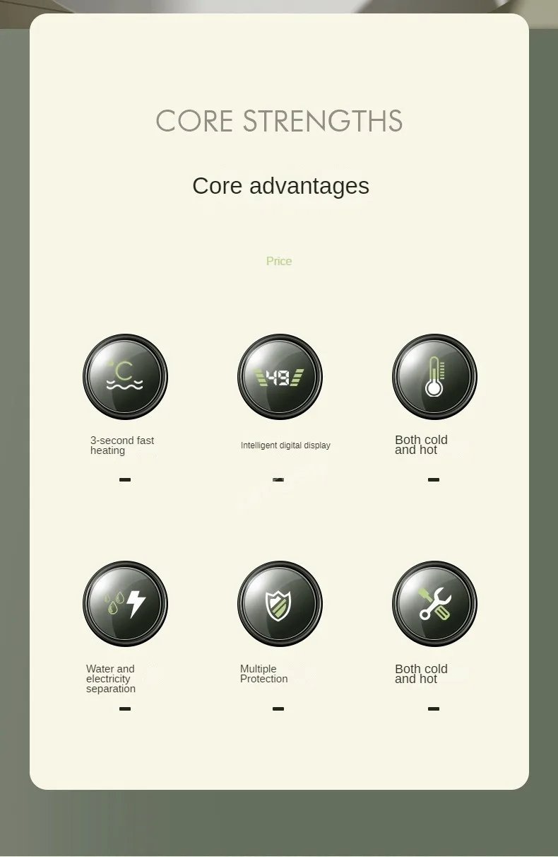 Instant Tankless Electric Hot Water Heater Faucet Kitchen Instant Heating Tap Water Heater with LED