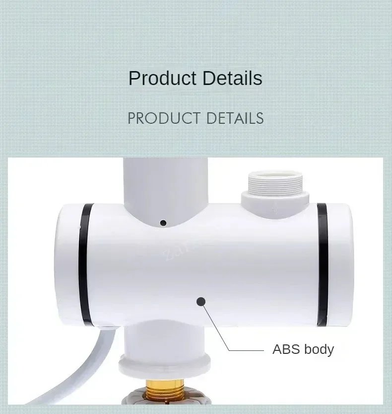 Instant Tankless Mini Electric Hot Water Heater Faucet Kitchen Instant Heating Tap Water Heater with LED Water Tap 3000W