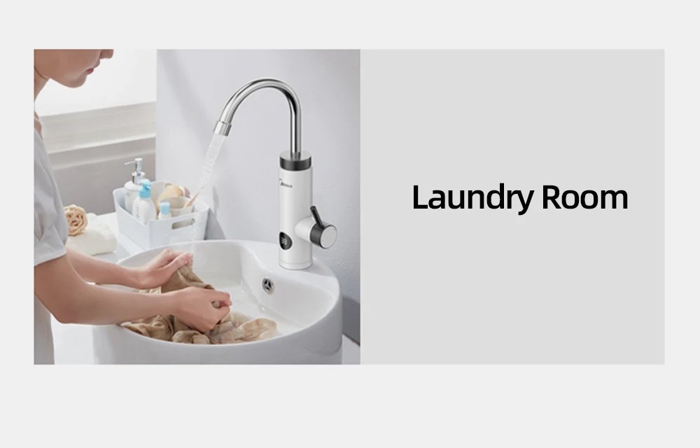 Instant Electric Water Heater Temperature Display Water Heating Kitchen Hot 3000W Water Heater with LED EU Plug Kitchen Faucet