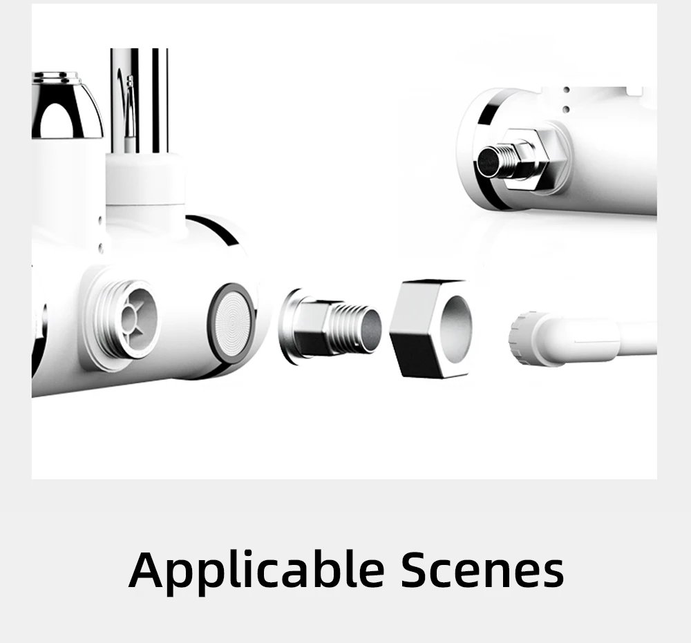 Instant Electric Water Heater Temperature Display Water Heating Kitchen Hot 3000W Water Heater with LED EU Plug Kitchen Faucet