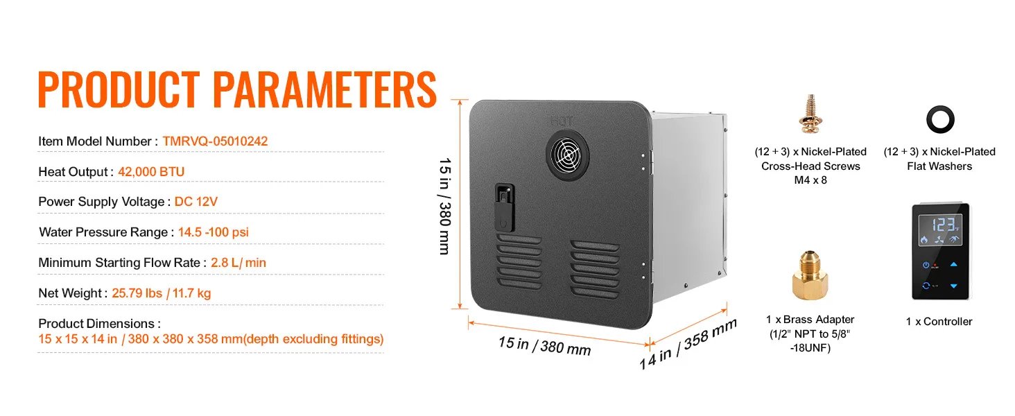 SucceBuy RV Tankless Water Heater Instant Shower 15 x 15 in  Optimized Comfort Performance Hot Water Ideal for RVers' Family