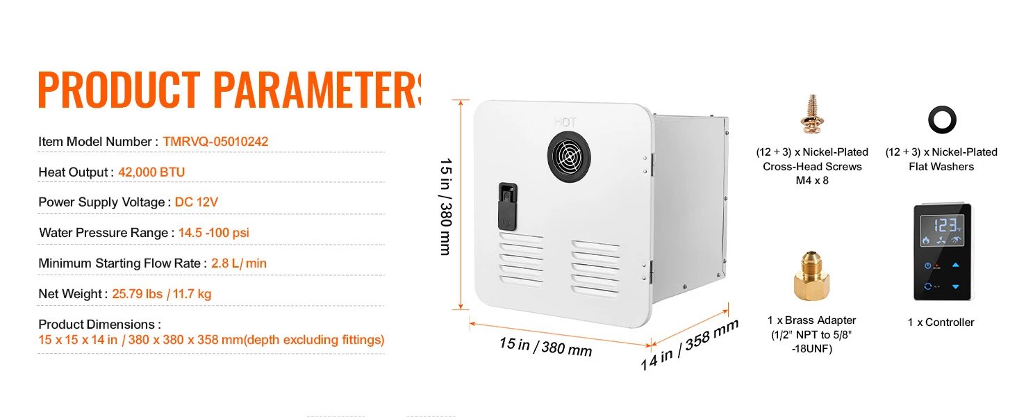 SucceBuy RV Tankless Water Heater Instant Shower 15 x 15 in  Optimized Comfort Performance Hot Water Ideal for RVers' Family