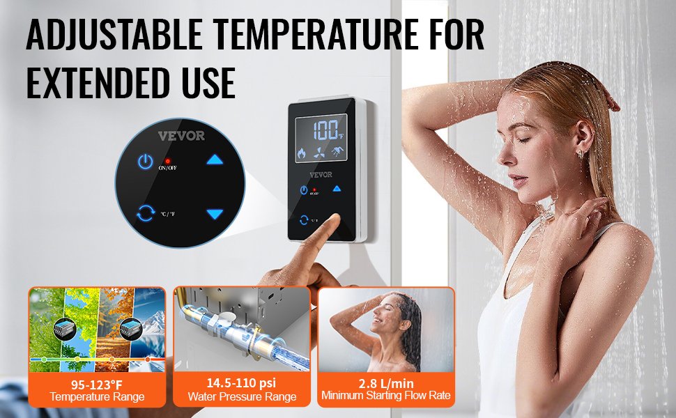 SucceBuy RV Tankless Water Heater Instant Shower 15 x 15 in  Optimized Comfort Performance Hot Water Ideal for RVers' Family