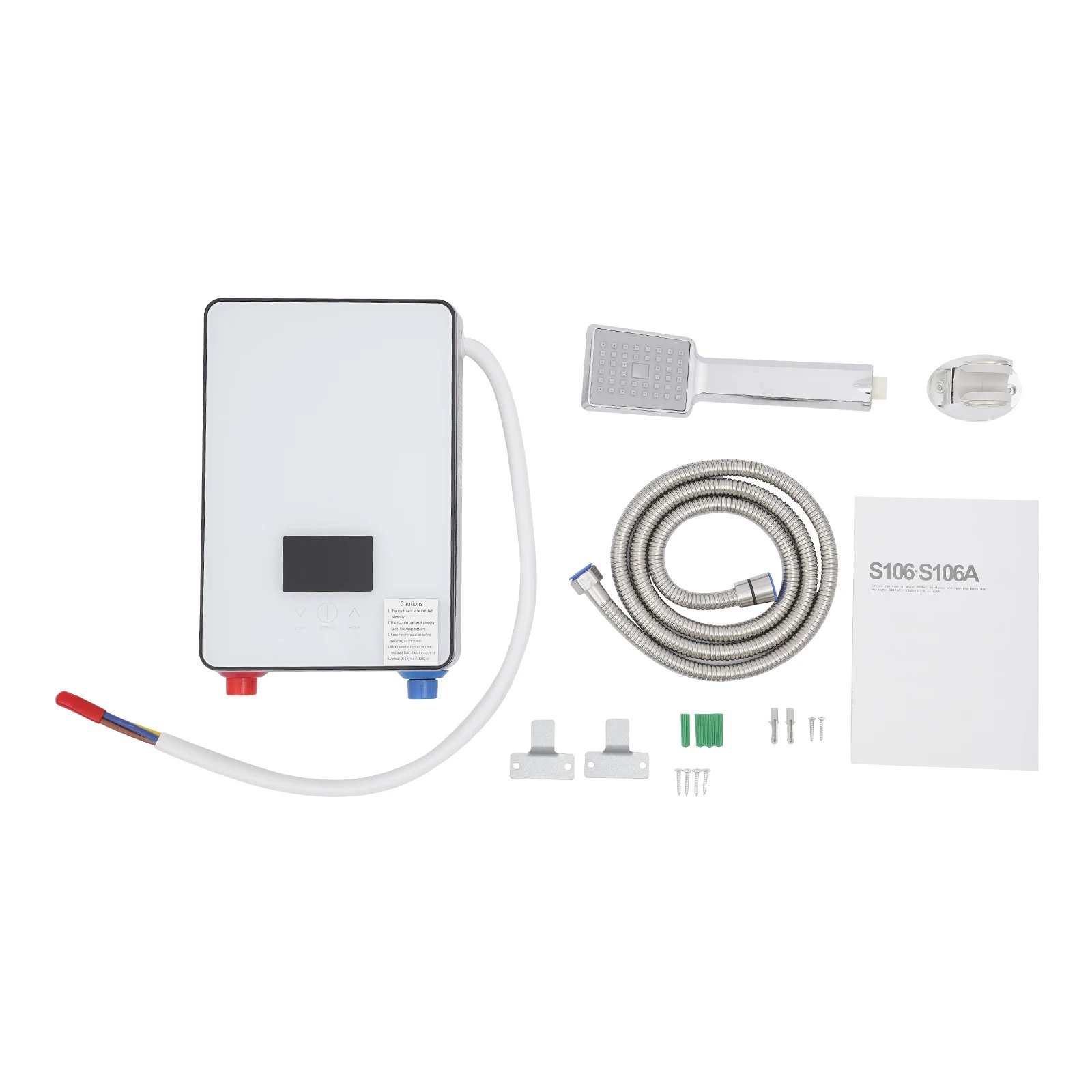 4500W 110V Water Heater, Touch Screen Electric Water Heater, Instantaneous Water Heater  On Demand Bath Shower