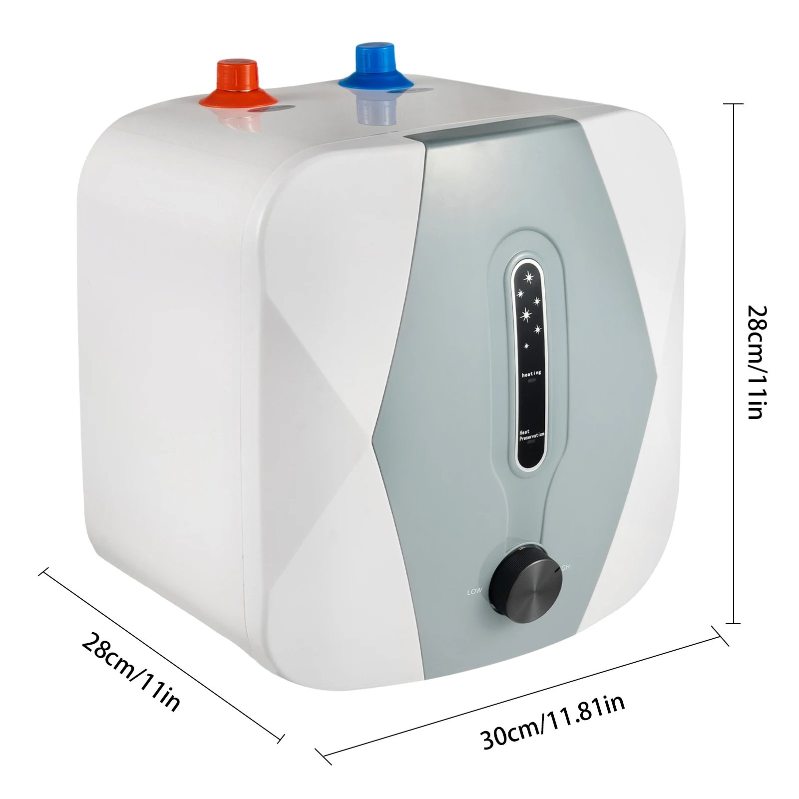 Electric Water Heater 8L/2.11 Gallon Upper Water Onlet Hot Water Heater 1500W Wall-Mounted/Under Sink Mini Water Heaters