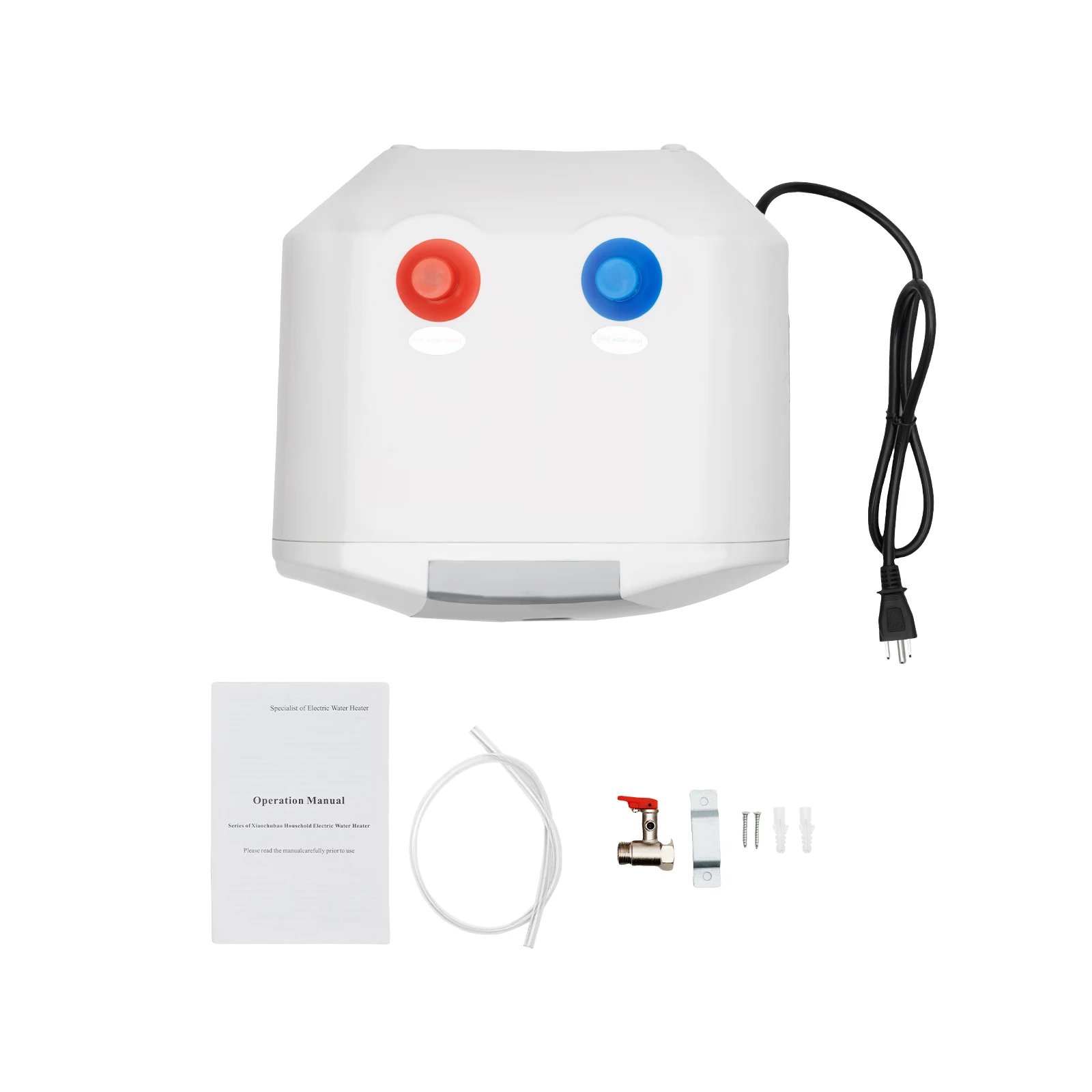 Electric Water Heater 8L/2.11 Gallon Upper Water Onlet Hot Water Heater 1500W Wall-Mounted/Under Sink Mini Water Heaters