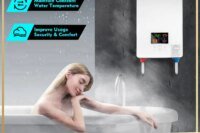 6500W Instant Water Heater Wall-mounted Electric Water Heater w/ LED Touch Screen, Instantaneous Water Heater & Shower set