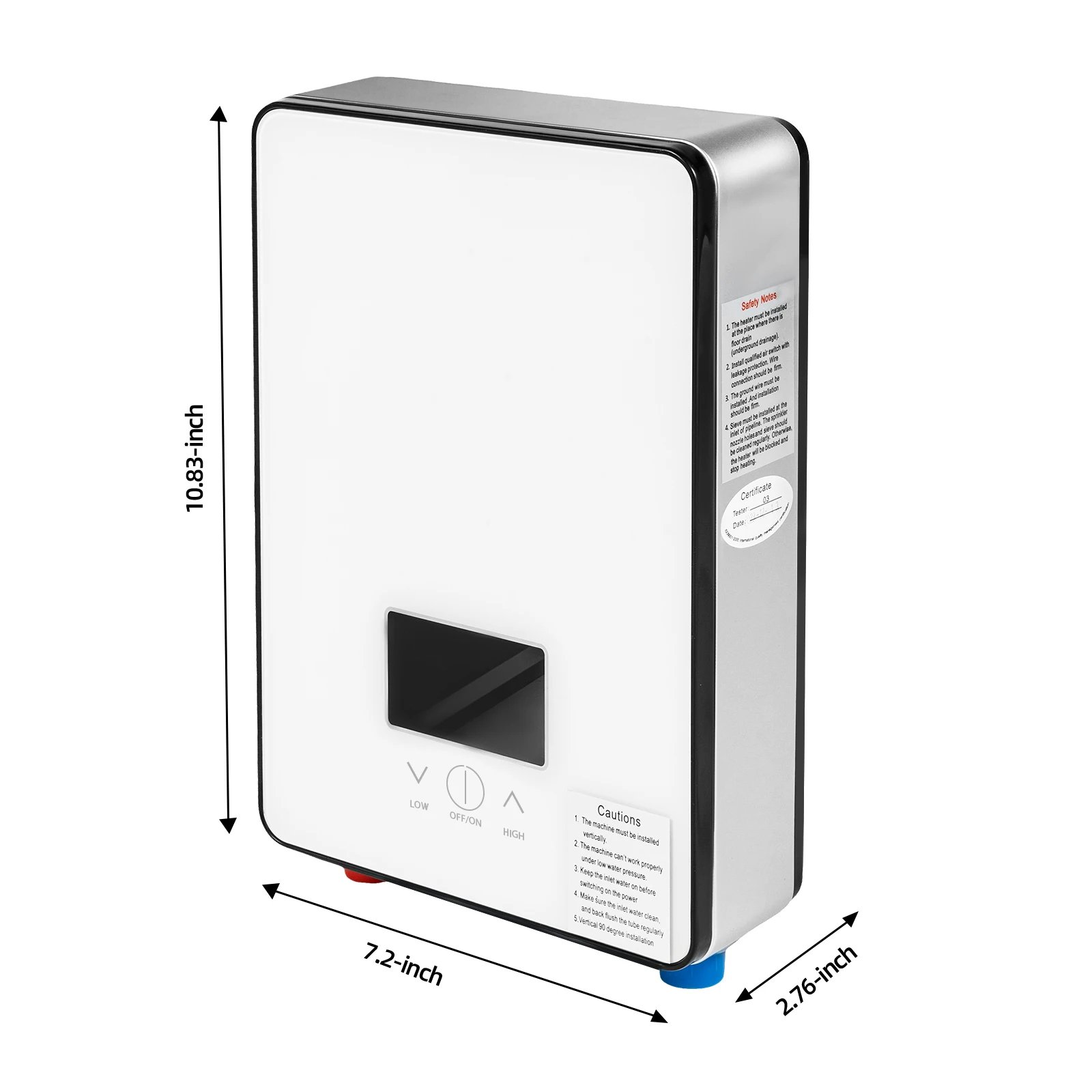 6500W Instant Water Heater Wall-mounted Electric Water Heater w/ LED Touch Screen, Instantaneous Water Heater & Shower set