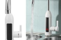 3000W Instant Heating Faucet Water Heater Faucet IPX4 ABS Tankless Stainless Steel Kitchen Heating Tap for Home
