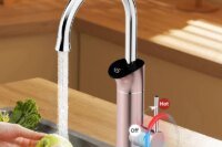 Briwellna 220V Instant Electric Water Heater Kitchen Faucet 2 in 1 With Digital Display Kitchen Mixer Flowing Water Heater
