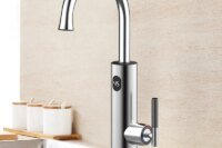 Briwellna Electric Water Heater Kitchen Faucet 2 In 1 With Digital Display Stainless Steel 220V Electric Tap Geyser Robinet