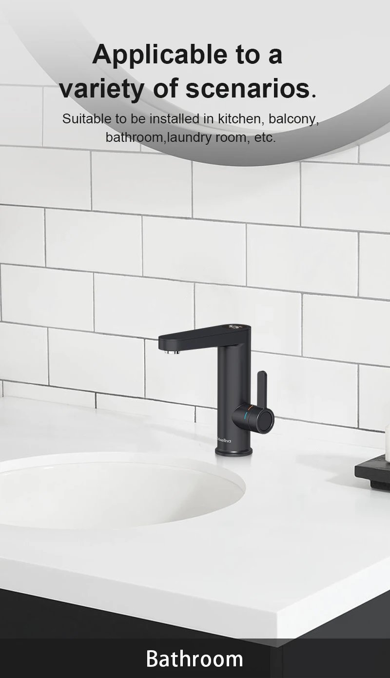 Briwellna Electric Water Heater Hot Water Faucet 2 in 1 Basin Tap Tankless Geyser 220V Instant Water Heater Faucet For Home