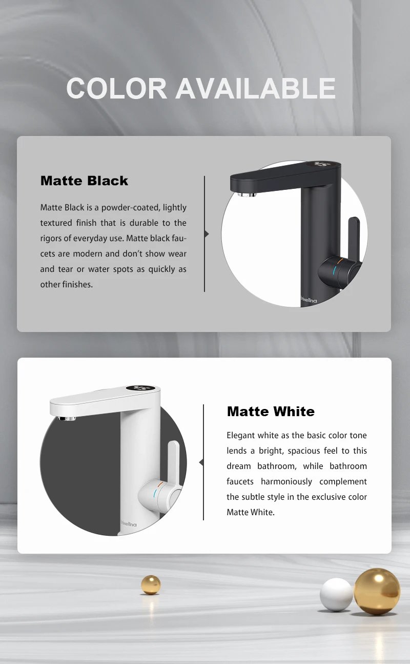 Briwellna Electric Water Heater Hot Water Faucet 2 in 1 Basin Tap Tankless Geyser 220V Instant Water Heater Faucet For Home