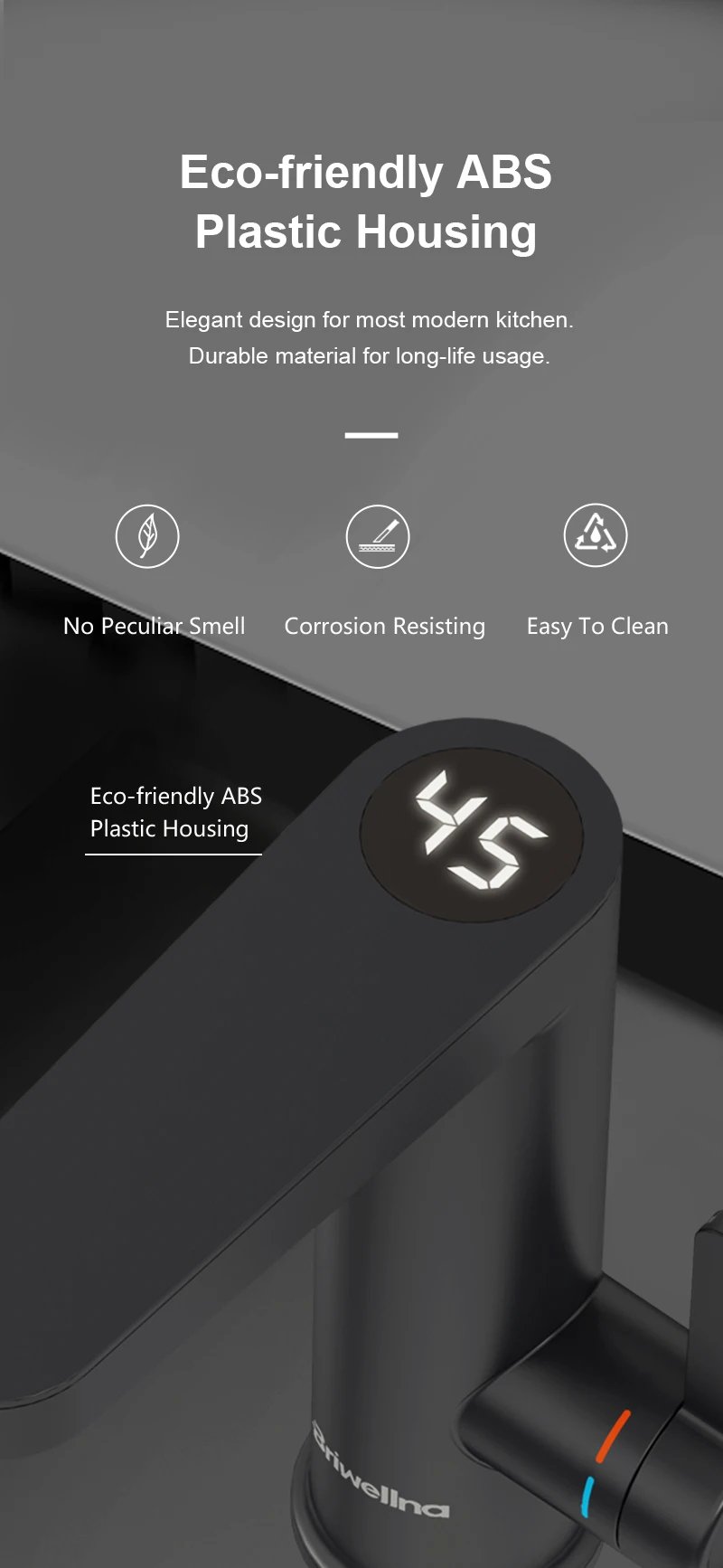 Briwellna Electric Water Heater Hot Water Faucet 2 in 1 Basin Tap Tankless Geyser 220V Instant Water Heater Faucet For Home