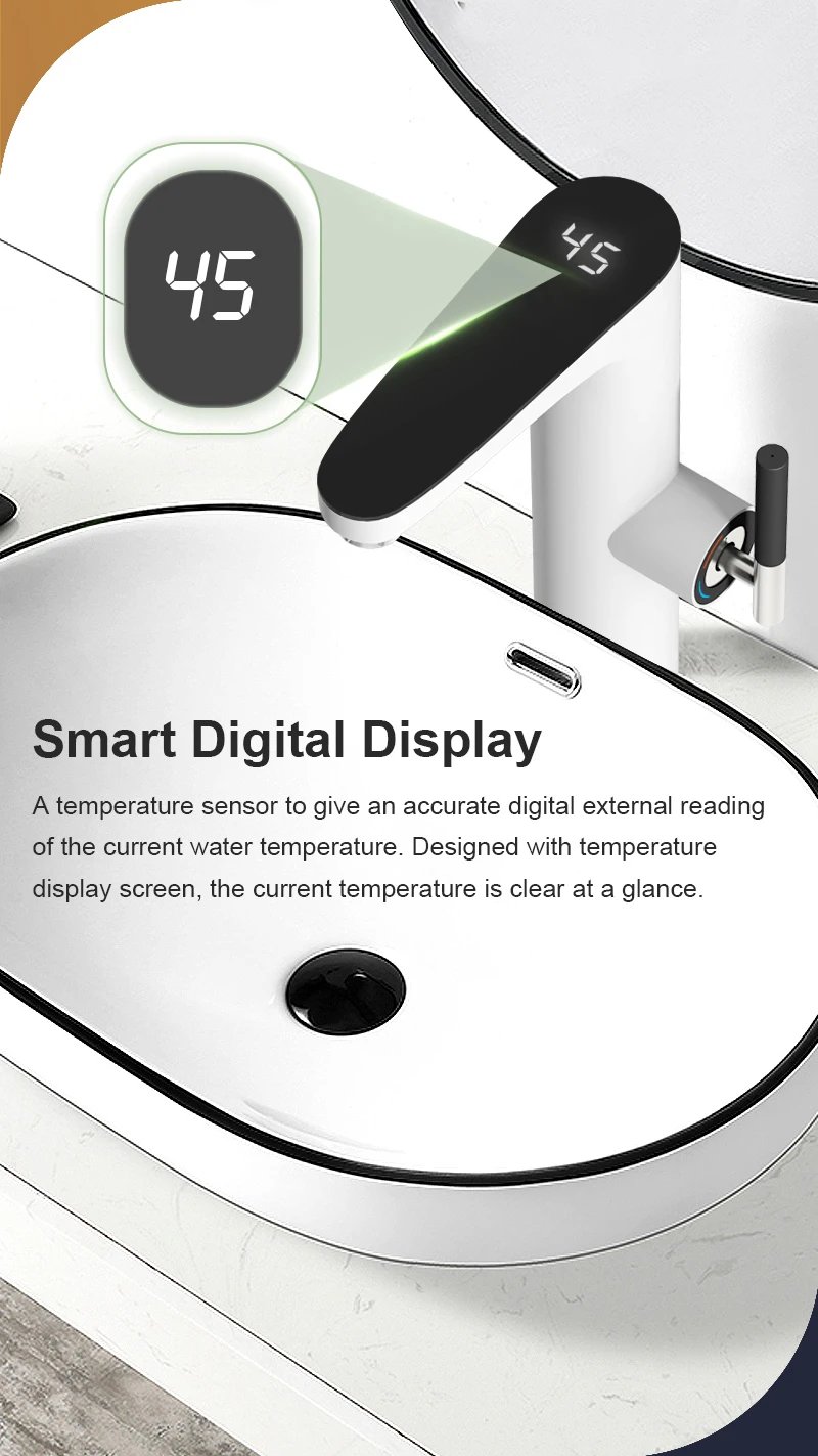 Briwellna Instant Hot Water Faucet 220V Water Heater Electric Faucet For Countertop Sinks Heating Tap Vessel Sink Flowing Heater