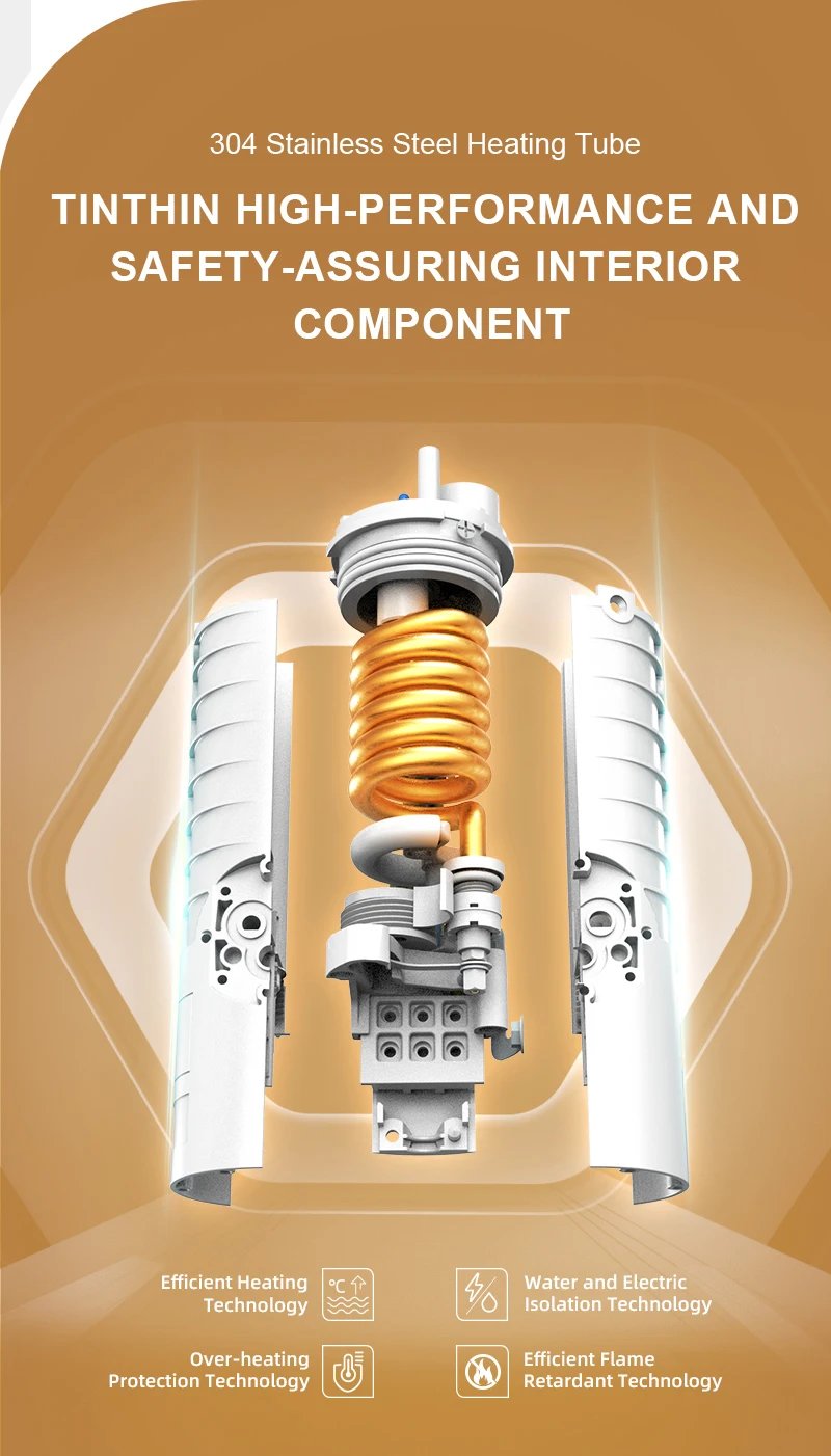 Briwellna Instant Hot Water Faucet 220V Water Heater Electric Faucet For Countertop Sinks Heating Tap Vessel Sink Flowing Heater