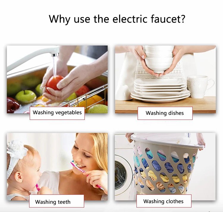 3000W Instant Electric Faucet Heater Tap Tankless Water Heater Display Temperature for Kitchen and Bathroom EU/UK/AU Plug 220V