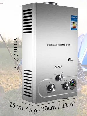 VEVOR 6L 8L 10L 12L 16L 18L LPG Portable Instand Water Heater Propane Gas LPG Wall-Mounted Tankless Water Heater Digital Display