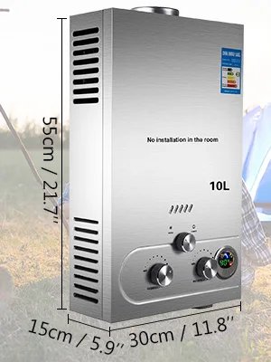 VEVOR 6L 8L 10L 12L 16L 18L LPG Portable Instand Water Heater Propane Gas LPG Wall-Mounted Tankless Water Heater Digital Display