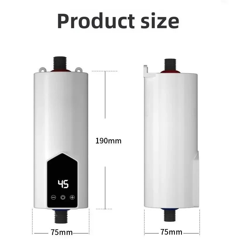 Portable Instant Water Heater 220V 3000W-5500W Electric Shower for Bathroom And Home Kitchen Hot Water Heating System