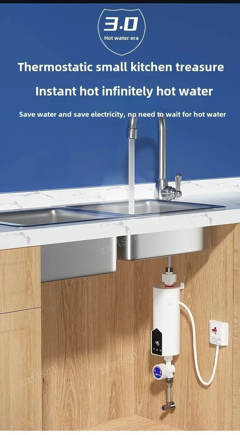 Portable Instant Water Heater 220V 3000W-5500W Electric Shower for Bathroom And Home Kitchen Hot Water Heating System