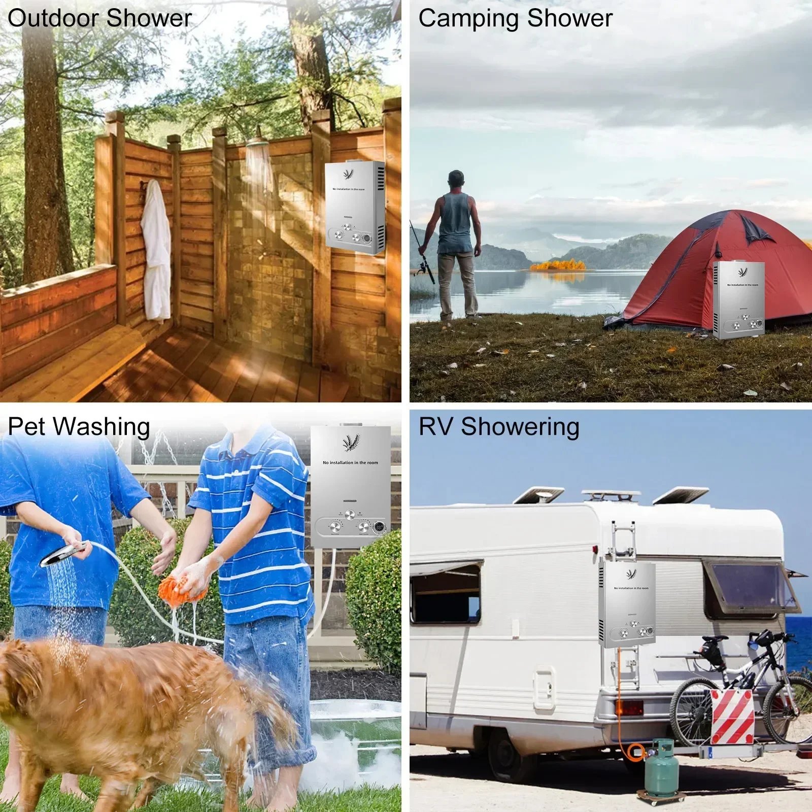 Sihao LPG Water Heater 6L 8L 10L 12L 16L 18L LPG Portable Instant Liquefied Petroleum Gas Water Heater Tankless Boiler Kit