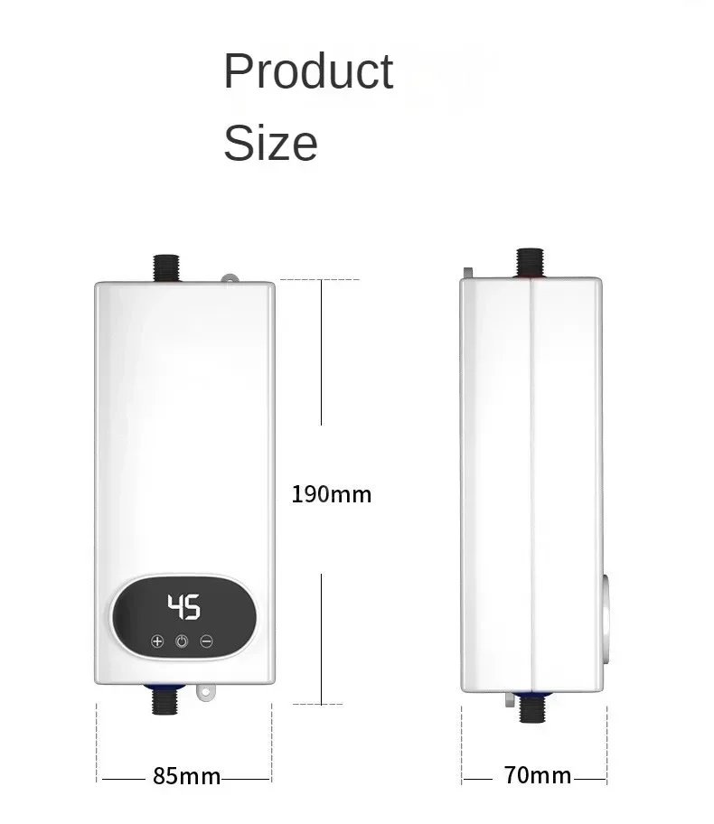 4500W Electric Water Heater Mini Tankless Instantaneous Water Heater Kitchen Bathroom Shower Hot Water Fast Heating