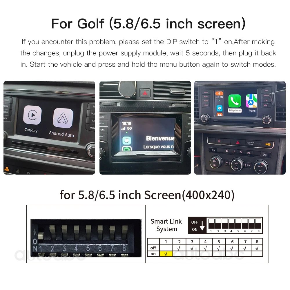 AUTOABC Wireless carplay Android Auto For Golf7 Arona IBIZA Toledo Ateca Seat Leon Mk3 2014-2019 Support OEM Aftermarket Camera