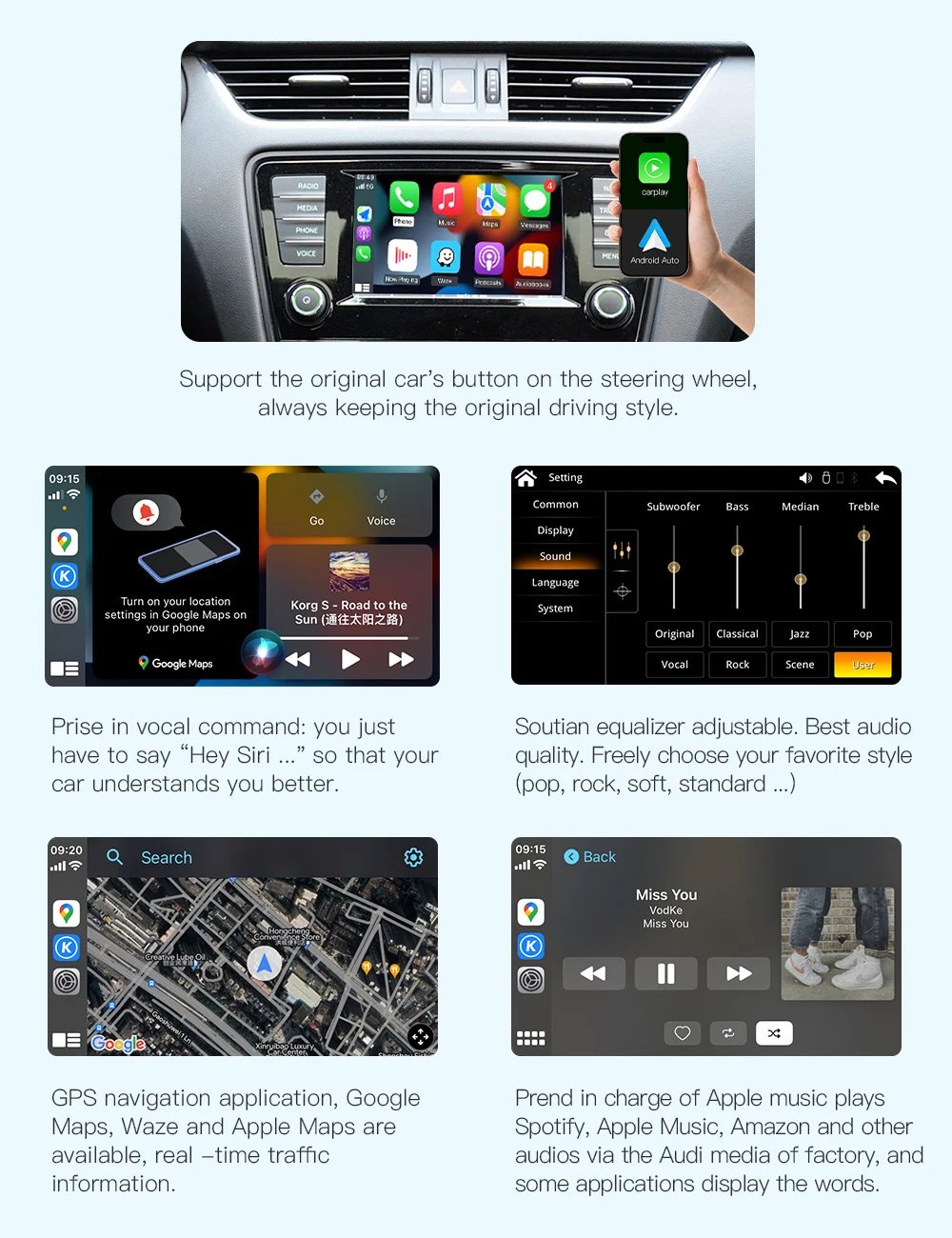AUTOABC Wireless carplay Android Auto For Golf7 Arona IBIZA Toledo Ateca Seat Leon Mk3 2014-2019 Support OEM Aftermarket Camera