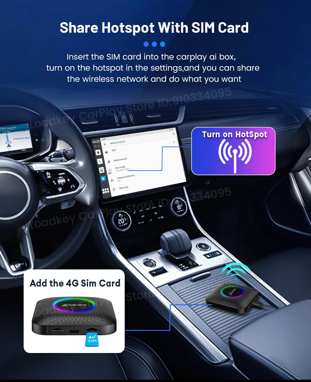 CarlinKit Android 13 Tv Box CarPlay Android Auto TBox Ambient Wireless Adapter Android Auto For Netfilx Youtube IPTV Spotify GPS