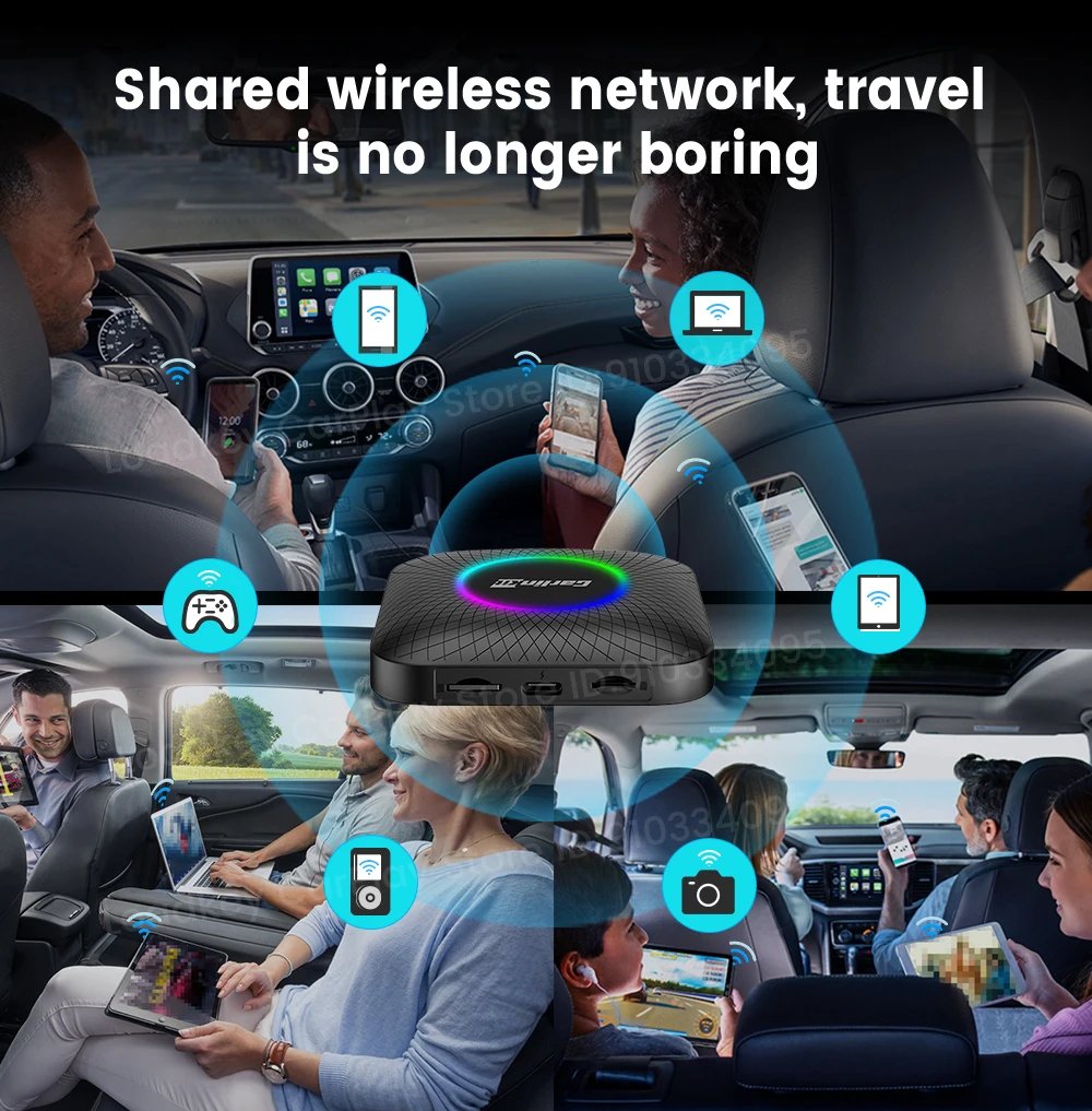 CarlinKit Android 13 Tv Box CarPlay Android Auto TBox Ambient Wireless Adapter Android Auto For Netfilx Youtube IPTV Spotify GPS
