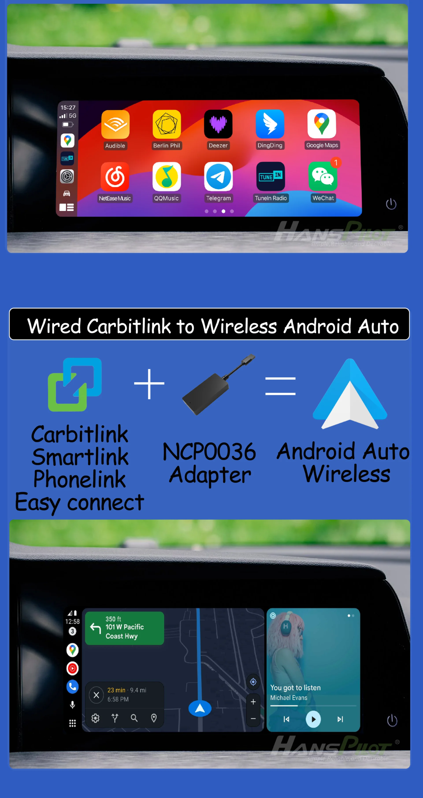 NCP0036  NCP0039 Changan CS35 plus, Hunter, Alsvin carbitlink easy connection adapter convert to CarPlay & Android Auto