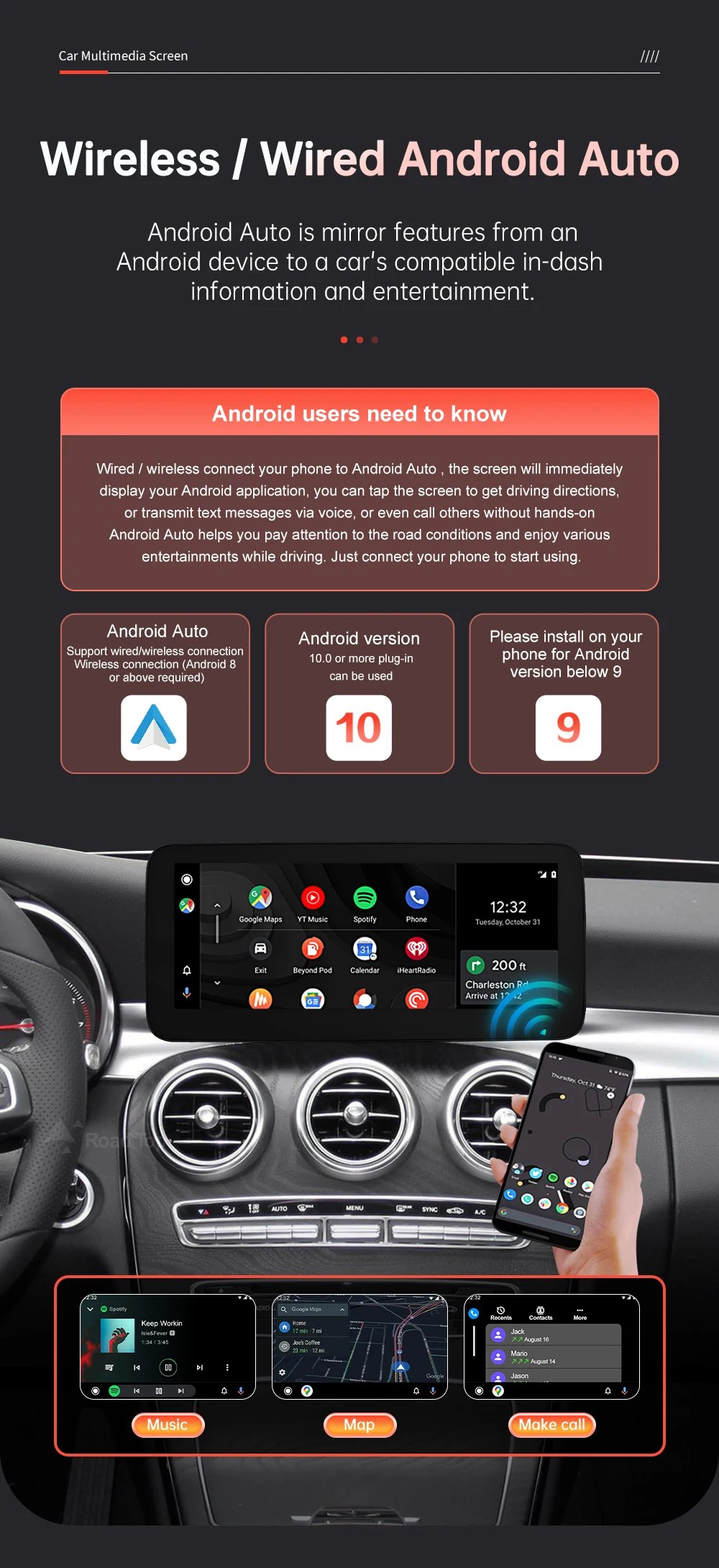 Wireless CarPlay Android Auto Multimedia Screen for Mercedes-Benz C Class W205 GLC V Class W447 A W176 CLA GLA 2015-2018 NTG5.0 Wireless CarPlay Android Auto Multimedia Screen for Mercedes-Benz C Class W205 GLC V Class W447 A W176 CLA GLA 2015-2018 NTG5.0