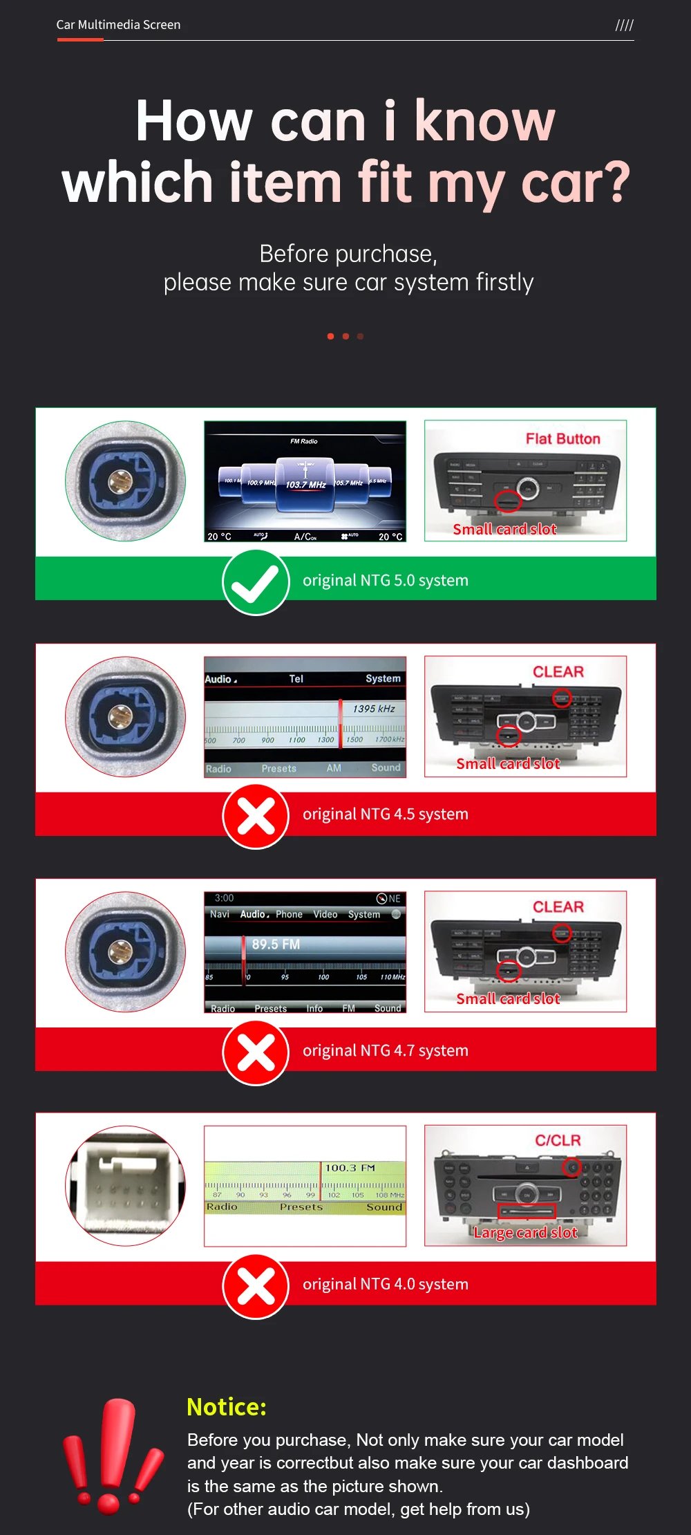 Wireless CarPlay Android Auto Multimedia Screen for Mercedes-Benz C Class W205 GLC V Class W447 A W176 CLA GLA 2015-2018 NTG5.0 Wireless CarPlay Android Auto Multimedia Screen for Mercedes-Benz C Class W205 GLC V Class W447 A W176 CLA GLA 2015-2018 NTG5.0