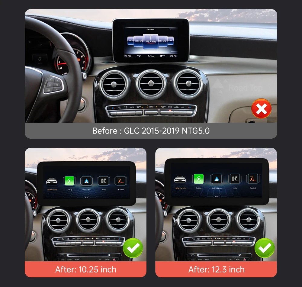 Wireless CarPlay Android Auto Multimedia Screen for Mercedes-Benz C Class W205 GLC V Class W447 A W176 CLA GLA 2015-2018 NTG5.0 Wireless CarPlay Android Auto Multimedia Screen for Mercedes-Benz C Class W205 GLC V Class W447 A W176 CLA GLA 2015-2018 NTG5.0