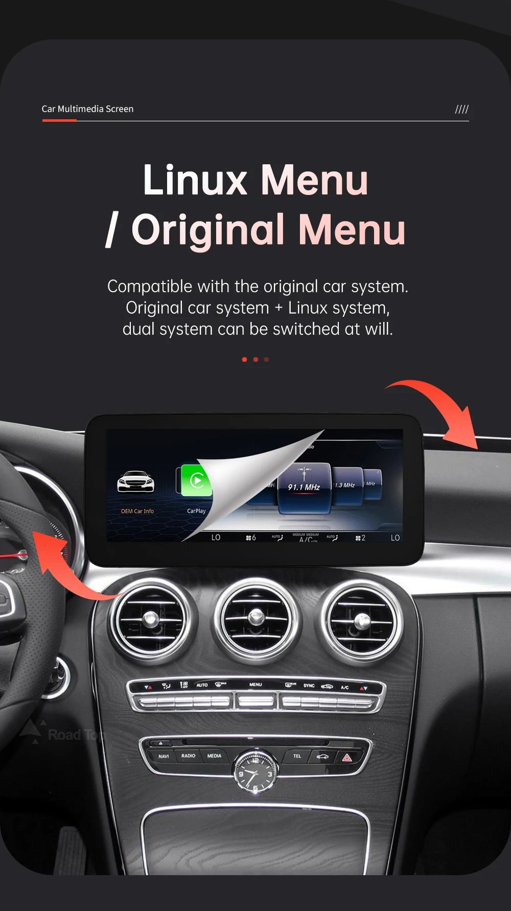 Wireless CarPlay Android Auto Multimedia Screen for Mercedes-Benz C Class W205 GLC V Class W447 A W176 CLA GLA 2015-2018 NTG5.0 Wireless CarPlay Android Auto Multimedia Screen for Mercedes-Benz C Class W205 GLC V Class W447 A W176 CLA GLA 2015-2018 NTG5.0