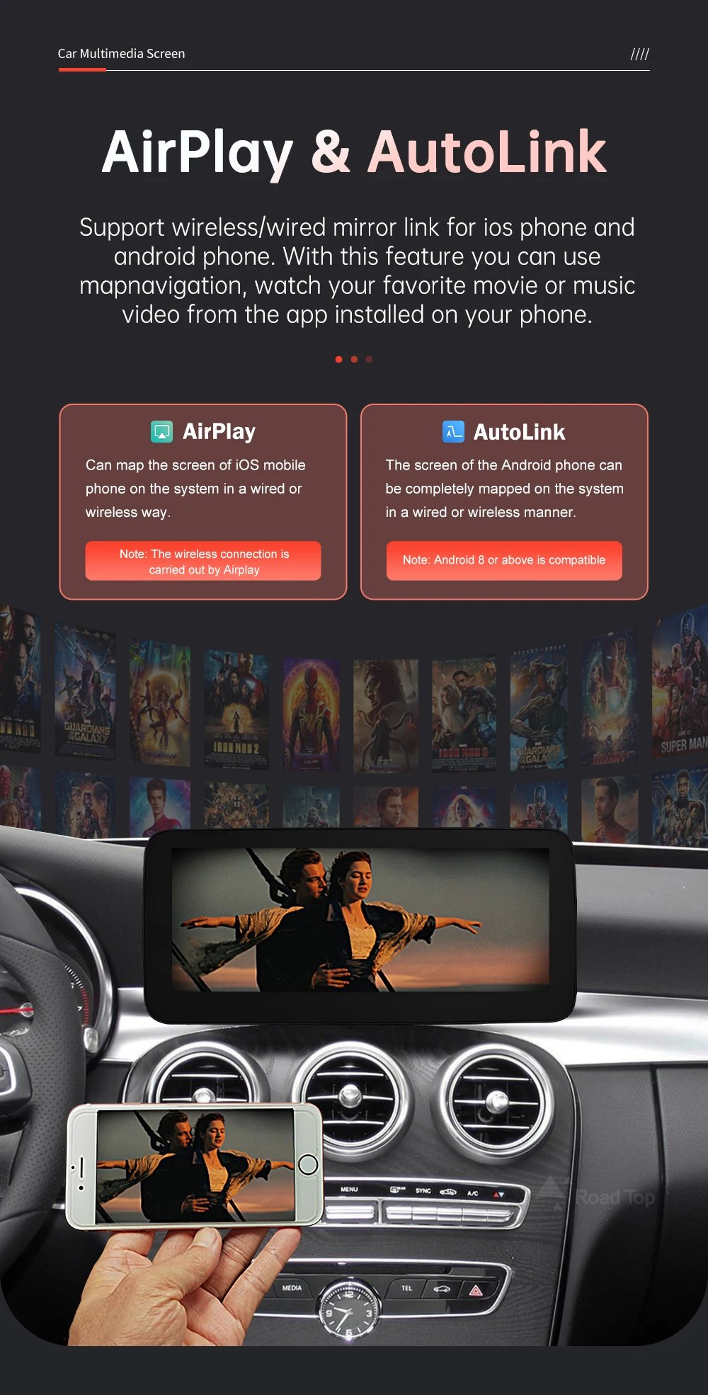 Wireless CarPlay Android Auto Multimedia Screen for Mercedes-Benz C Class W205 GLC V Class W447 A W176 CLA GLA 2015-2018 NTG5.0 Wireless CarPlay Android Auto Multimedia Screen for Mercedes-Benz C Class W205 GLC V Class W447 A W176 CLA GLA 2015-2018 NTG5.0