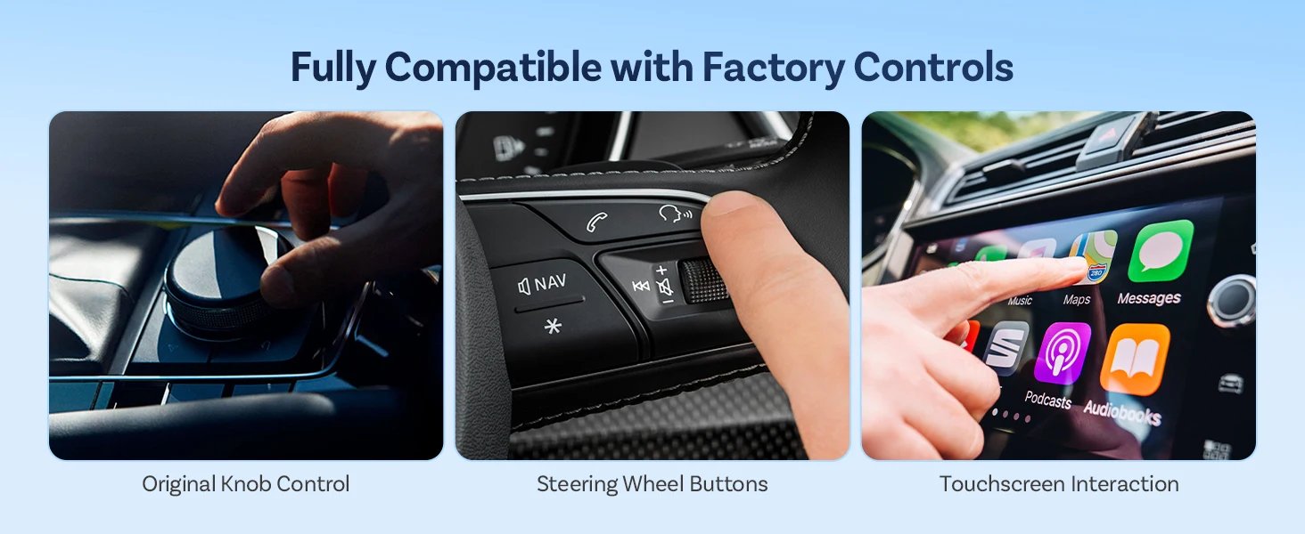 Ottocast Play2video Pro AI Box Wireless Carplay Android Auto Adapter Netflix Dongle Video Playback 1080p Screen Mirror for Audi